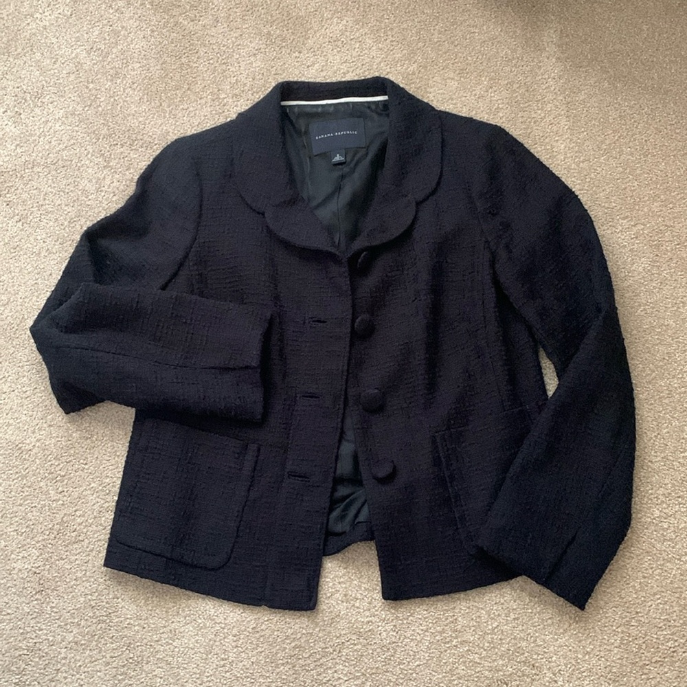 Banana Republic Black Textured Blazer/Jacket